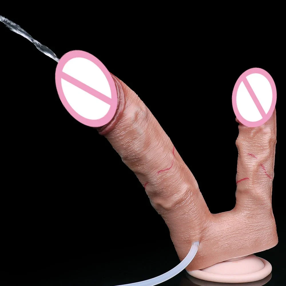 Realistic Double Ejaculating Dildo Silicone Squirting Penis G-Spot Stimulate Sex Toys for Women Men Sucker Anal PLug