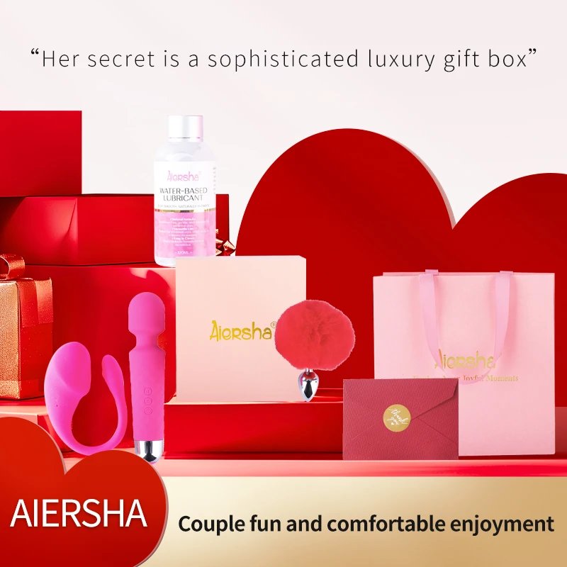 Luxury Valentines Day Couple Gift Adult Romantic Erotic Lovers Sex Toy Gift AV Wand Vibrator 4-piece Set