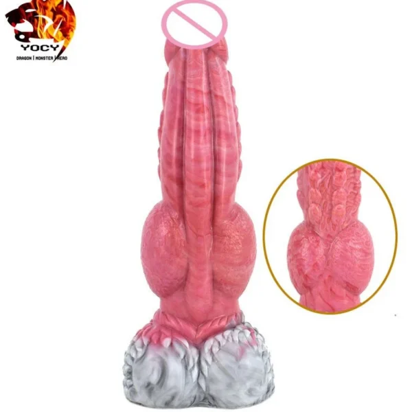 9.45 Inch Big Huge Dildo for Women Monster Wolf Knot Penis With Suction Cup Adult Strapon Vibrating Dildo Sex Toys