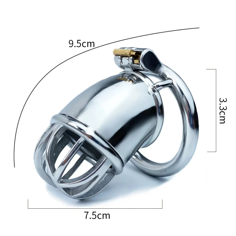 Total High 95mm 304 Stainless Steel Chastity Bondage Homemade Male Chastity Cage for Men
