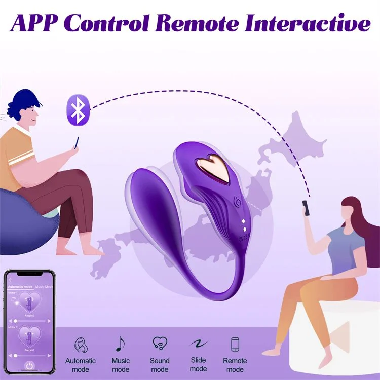 Rechargeable 10 Modes Women Sex Machine 10 Modes Heart Design App Control Wearable Panty Vibrator