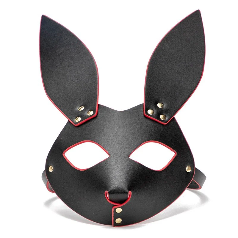 Adult Party Cosplay Role Game Rabbit Shape Leather Harness Bondage BDSM Bunny Mask