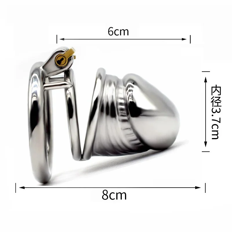 Total High 80mm 304 Stainless Steel Sex Shop Toy Adult Man Sex Toy Chastity Device for Men Bondage Gear for Male