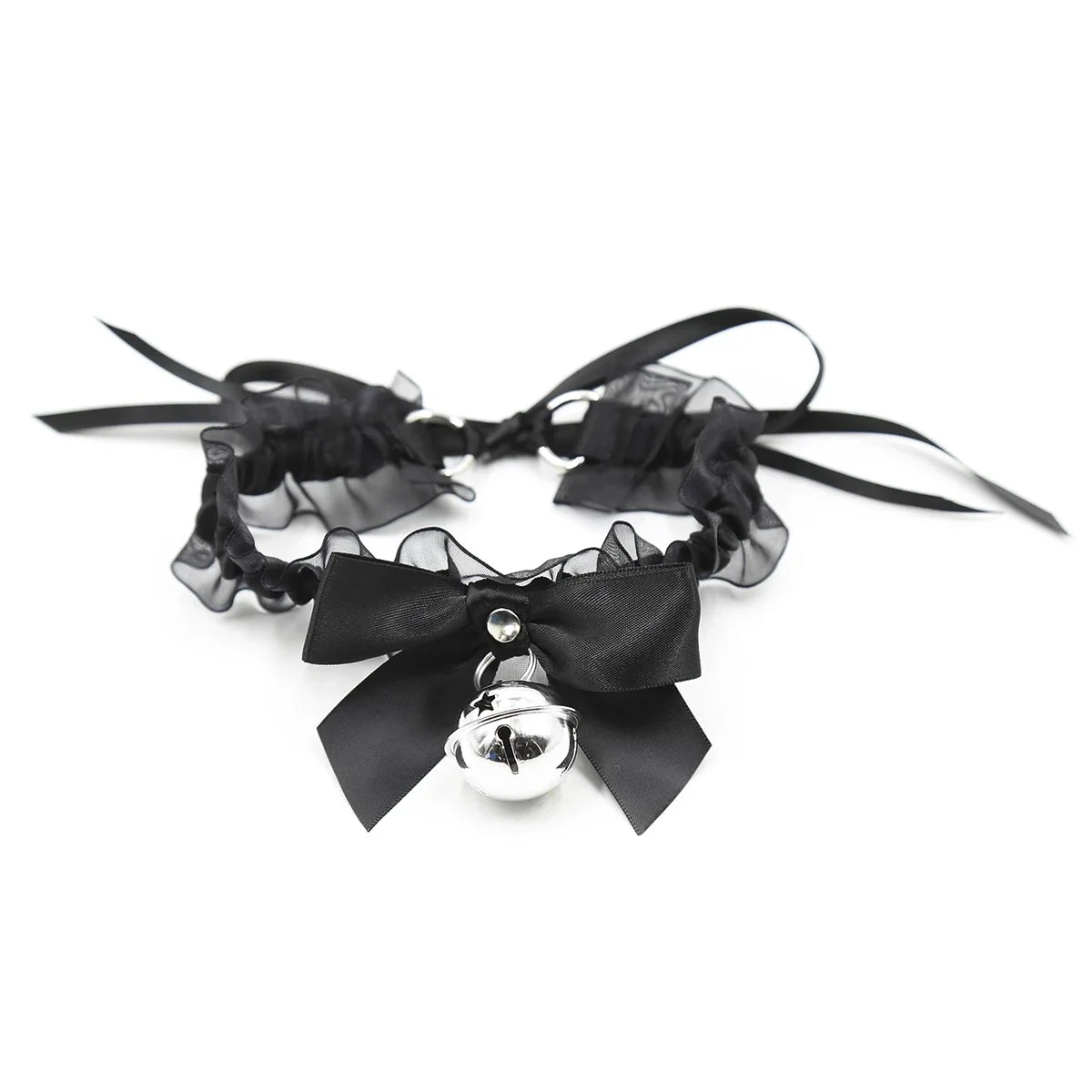 Bell Neck Sleeve Elastic Silver Bell Neck Adult Accessories Women's Neck Sleeve Black Lace Toy Sex Toys for Women
