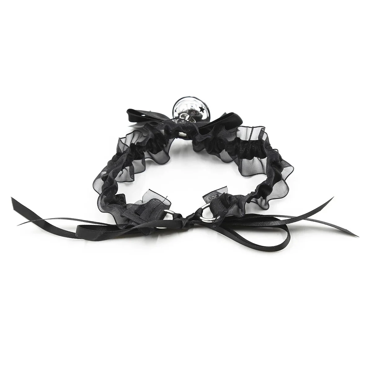 Bell Neck Sleeve Elastic Silver Bell Neck Adult Accessories Women's Neck Sleeve Black Lace Toy Sex Toys for Women