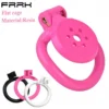 pink Cock Cage Flat Chastity Cage Super Small Penis Ring Sissy Chastity Cage Locked in Male Chastity Device with 4 Ring