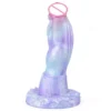 9.84 Inch Realistic Large Ice Dragon Dildo Penis Liquid Silicone Sex Shop Toy with Luminous Color Dildos for Male Gay