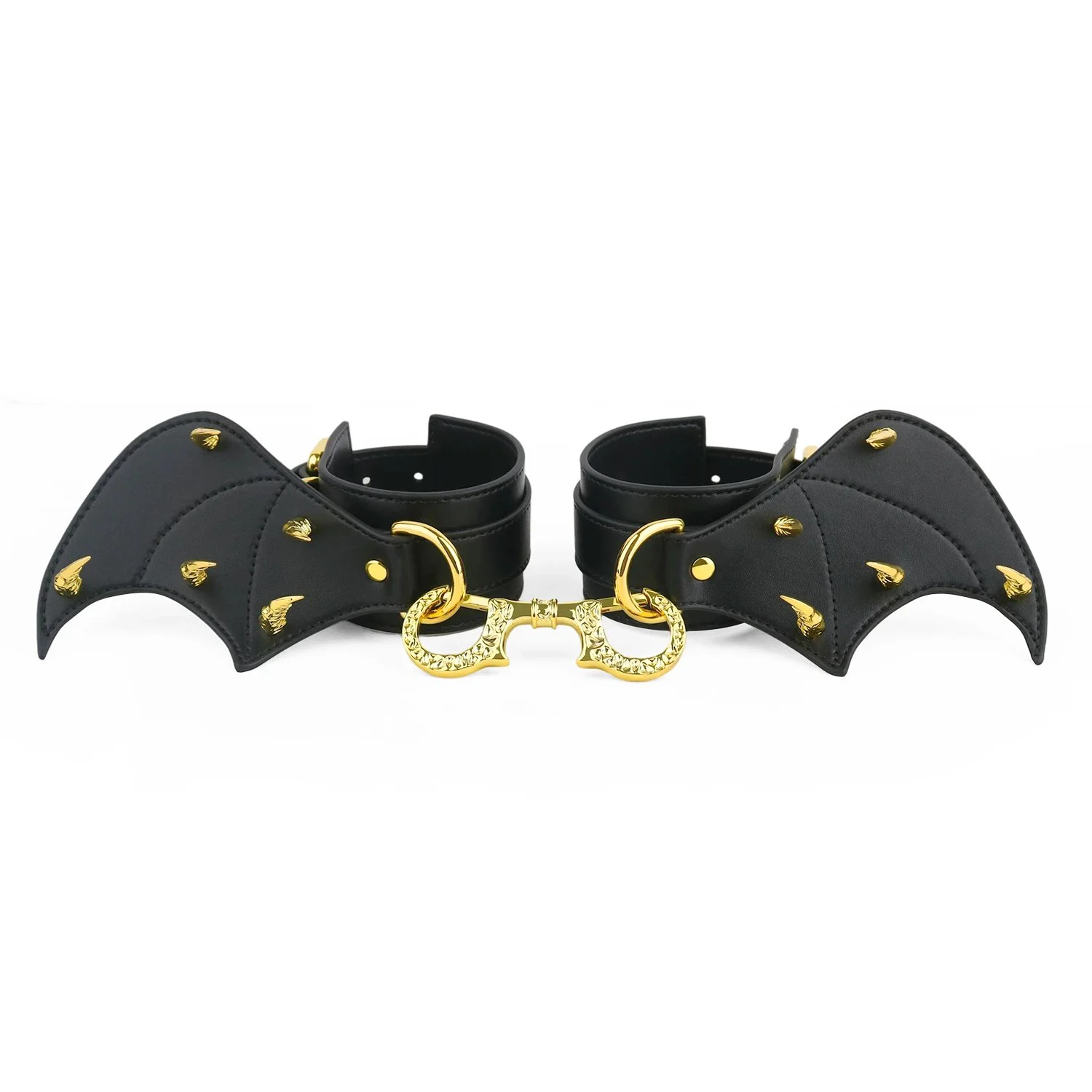 Bat-wing Design Adult Novelty Ankle Cuffs Available in 2 Colors Soft Leather Material with Premium Texture Ideal