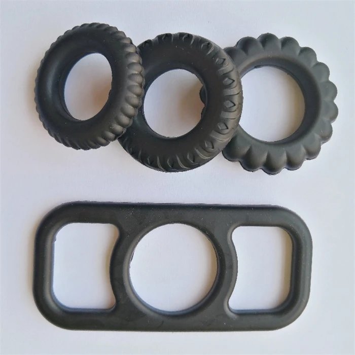 Pack of 4 Silicone Rooster Penis Rings for Men Enhancing Orgasm and Erection Sex Toys