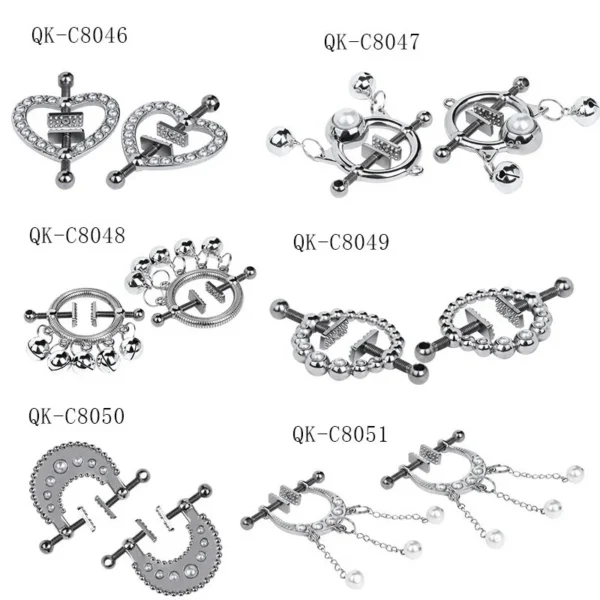 6 Style Lovely Breast Clip for Female Sex Toy Nipple Play Crystal Chain Nipple Clamps Bondage Breast Restraints