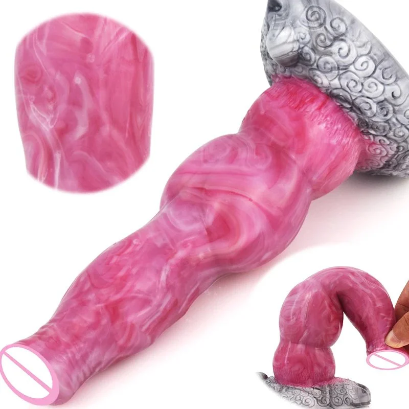 8 lnch Big Dog Dildo Gory Raw Meat Color Anal Plug Sex Toy G-spot Stimulation Masturbation Dog Dick for Women