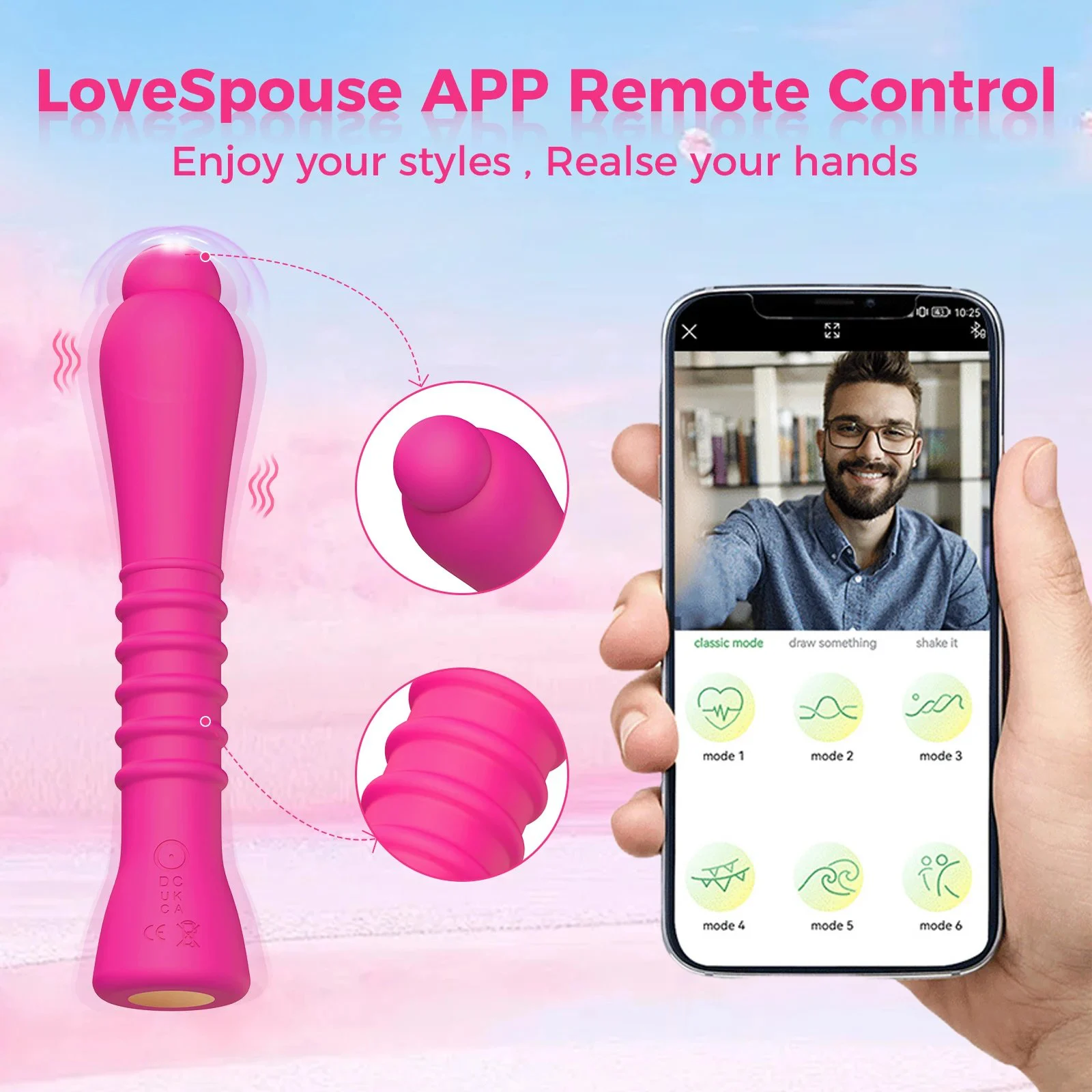 Thrusting Adult Sex Toys for Women G Spot Rose Sex Toy Heating Function 9 Vibration Frequencies USB Rechargeable Waterproof