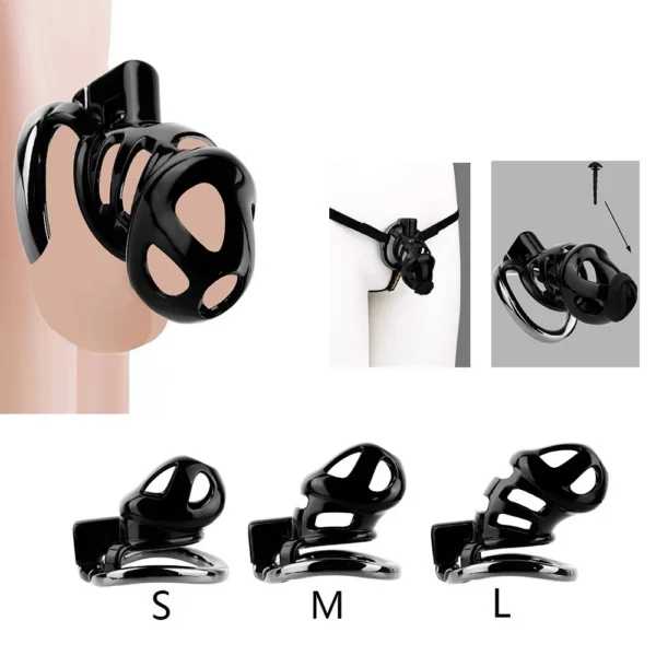 Resin Mesh Chastity Lock for Men Aluminum Alloy Clasp Wearable Chastity Lock with Cathete Couple Flirting Adult Toys