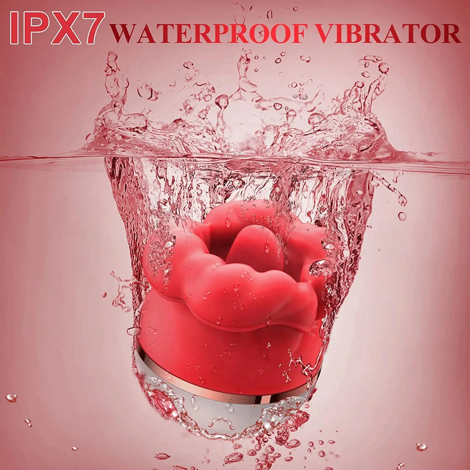 Rotating Suction Style Big Lips Tongue Licking Sex Toy Couples Female Masturbation Waterproof Rose Vibrator