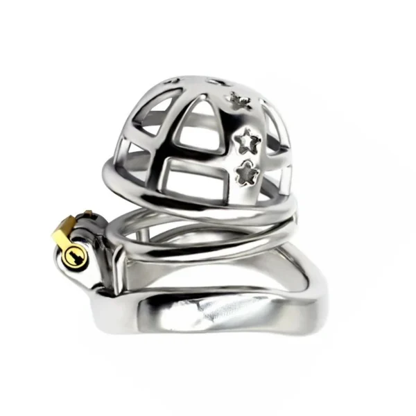 Mental sliver stainless steel ring cock cage male chastity cage for man
