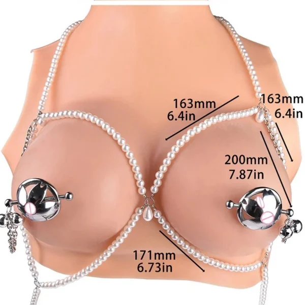 Adjustable Metal Nipple Clamps Heavy Nipple Stimulator Women Beginner Breast Sex Toys with Leather Pearl Chain