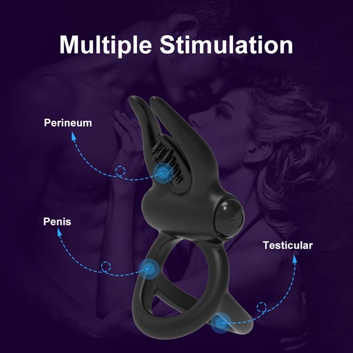 Silicone Male Masturbation Toy Vibration and Female Delayed Sperm Locking Ring for Penis Enhancement