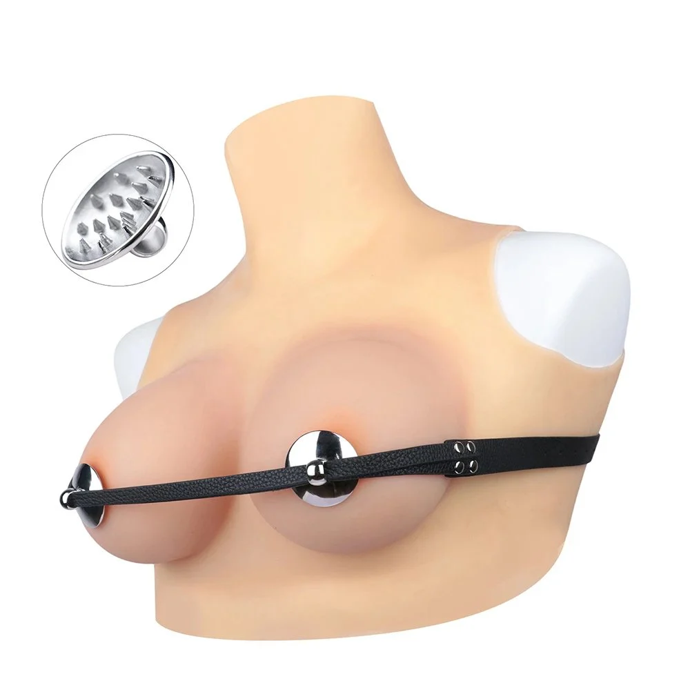 Nipple Toy, Leather Spiked Breast Binders Clamps, Erotic Fetish Sex Bondage,Breast Binder with Nipple Clamp