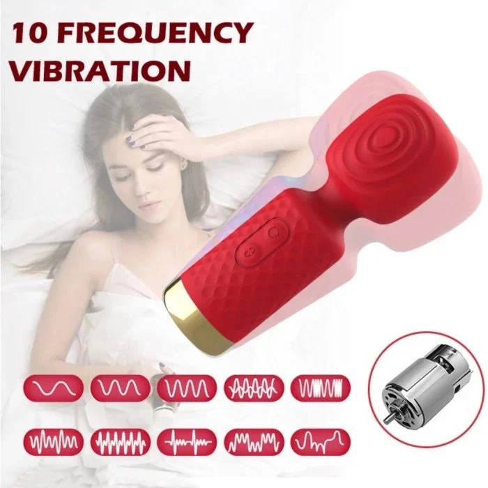 USB Powered 10-Speed Rose Clitoris Vibrator Mini AV Wand G-Spot Gynecological Sex Toys for Women