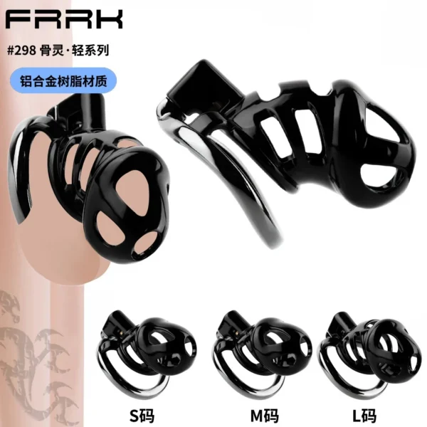Three Sizes Available for the Resin Male Penis Chastity Cage with Silicone Catheter Lock Stem Cage Suitable for BDSM