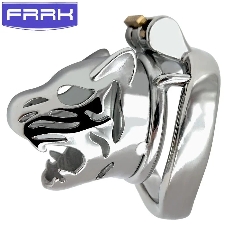 Tiger Head Cock Cages Cock Cage Male Chastity Device With Lock Ring Penis Cage Adult Sex Toy for Men