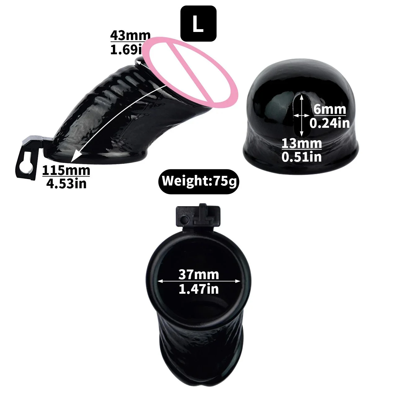 Resin Male Penis Shape Chastity Lock Cock Cage with Curved Round Ring Chastity Cage for Men Sex Toys for Men
