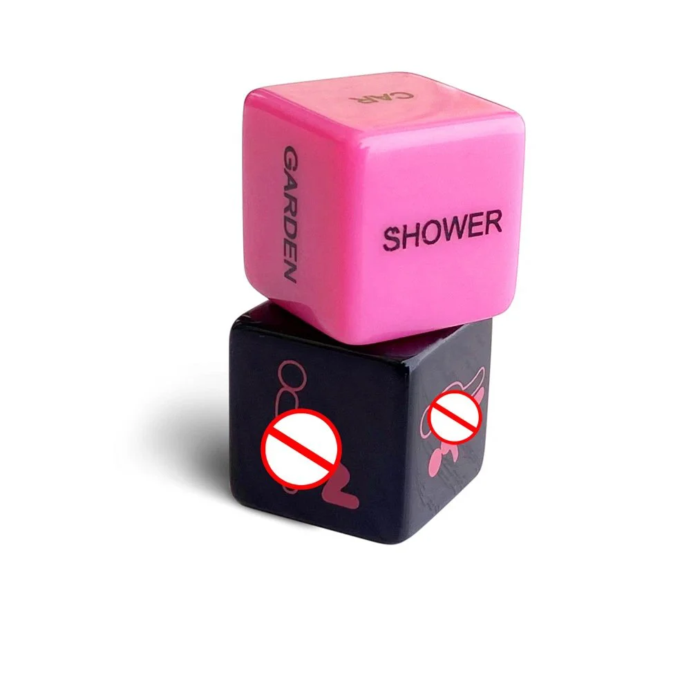Black & Red Acrylic Dice Set 6 Sided Kinky Game Dice for Adult Sexy Fun