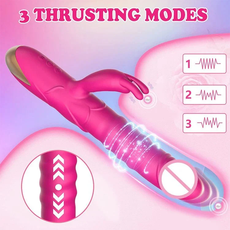 Telescopic Dildos Rabbit Vibrator G Spot Masturbator Clitoris Stimulator Adult Sex Toys for Women