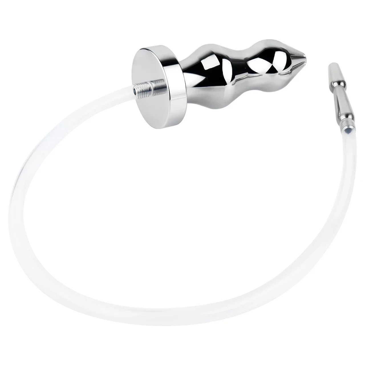 Metal Butt Plug Stainless Steel Butt Plug with Silicone Catheter Male Gay Adult Sex Toys