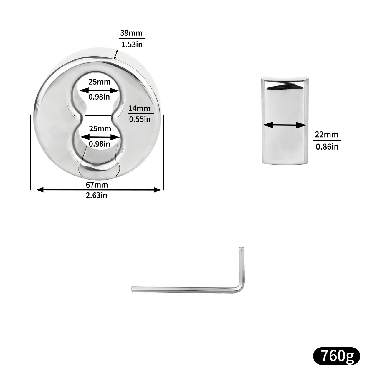 Weight Scrotal Ring Stainless Steel Ball Stretcher Metal Lock Ring Male Bondage Adult Intimate Personal Restraint Wear Toy