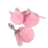 bow nipple clip anal plug set for women's romantic products, hairy ball palace bell nipple clip adult sex toy anal plug
