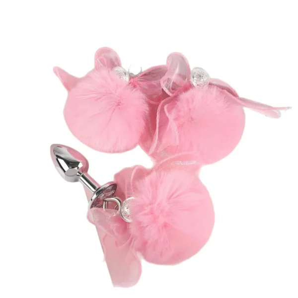 bow nipple clip anal plug set for women's romantic products, hairy ball palace bell nipple clip adult sex toy anal plug