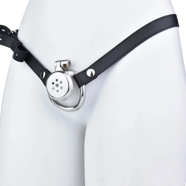 Short Chastity Cage with Belt Metal Cock Lock Penis Rings Easy DIY BDSM Chastity Device Adults Sex Toys for Man Penis Lock