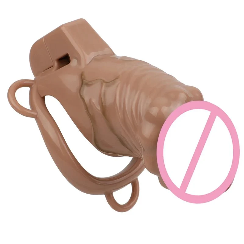 Simulated Penis Chastity Cage Made of Safe Abs Resin, Four Sizes to Choose From for Skin Tone Realistic Bondage Penis Cage