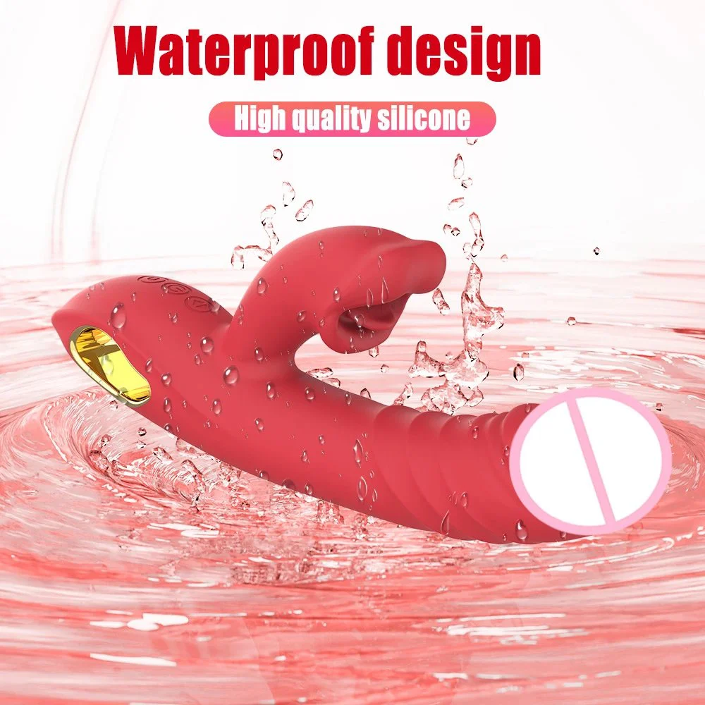 Red Lip-Shaped Tongue-Style Masturbator Vagina Stimulator Vibration Women Sex Toys Rabbit Vibrators