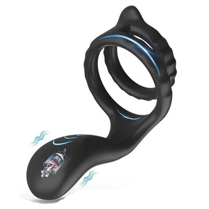 Silicone Tornado Style 10 Frequency Vibrating Cock Ring for Men Delay Ejaculation Sex Product