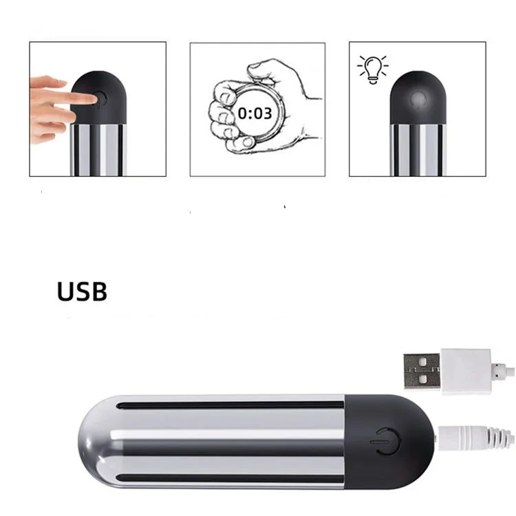 Sex Toys USB Rechargeable Waterproof 10 Speeds Mini Bullet Vibrator for Women
