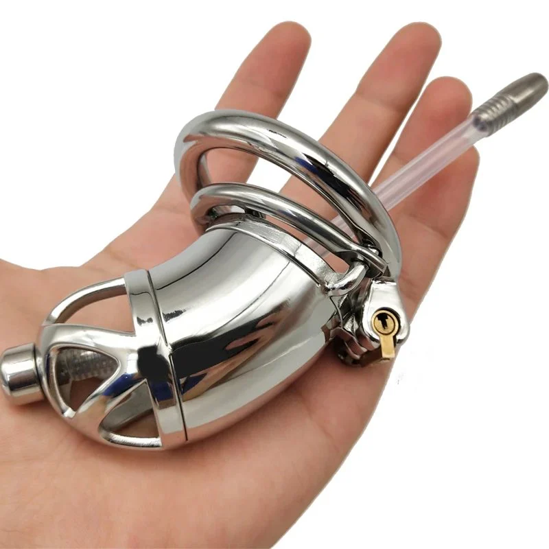 Stainless Steel Chastity Male Penis Cage Male Chastity Device With Catheter 4 Size Cock Rings Adult Product