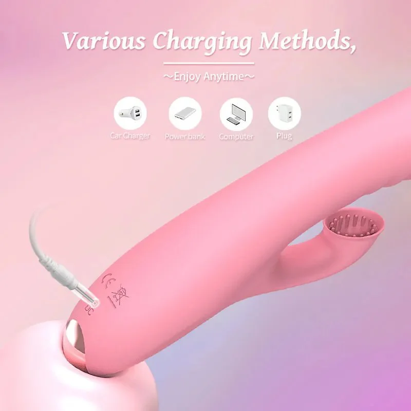 Rechargeable Silicone AV Stick Sex Toy Ocean Wave Vibrator with Sucking G-Spot Feature for Female Erotic Masturbation