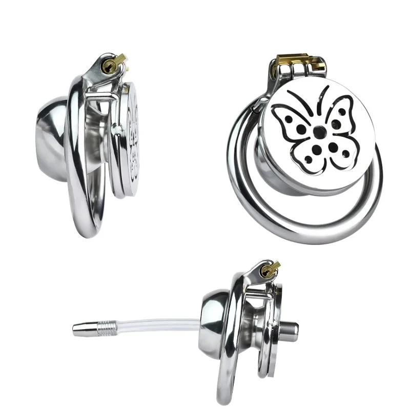 Stainless Steel Chastity Male Cock Cage Male Chastity Device With Catheter for Men