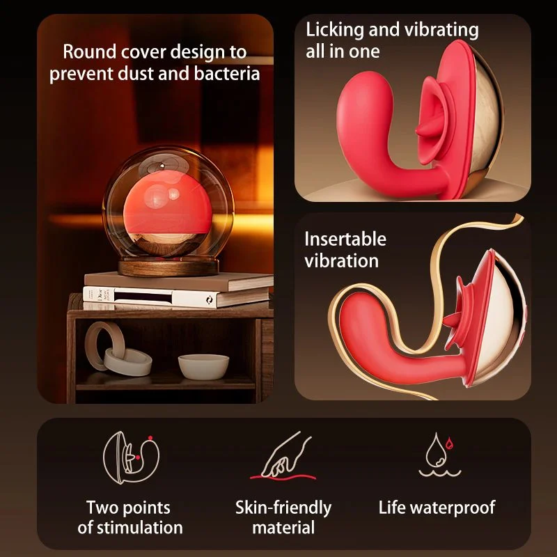 Strong Vibrating Rose Sex Toy for Egg Skipping Multi-Frequency Female Masturbator Adult Flirting Tongue Licking Toy