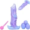 Alien Ovipositor Dildo with 5 Balls,Tentacle Ovipositor Silicone Dildo with Egg,Sex Toy for Women Men Masturbator Anal Plug