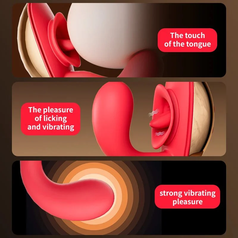 Strong Vibrating Rose Sex Toy for Egg Skipping Multi-Frequency Female Masturbator Adult Flirting Tongue Licking Toy
