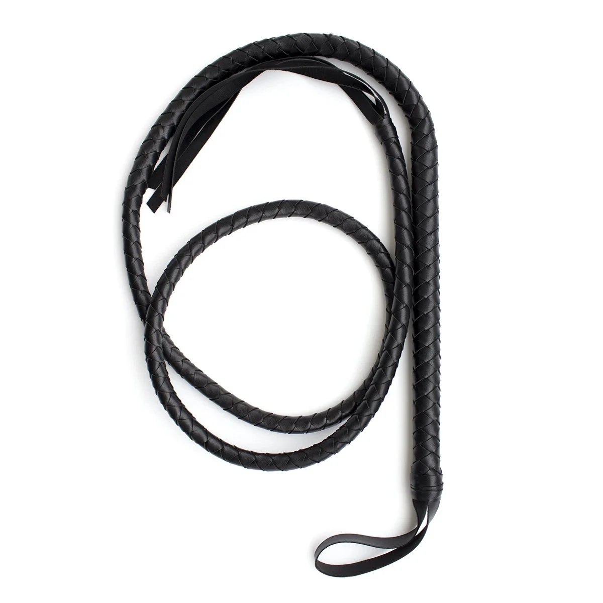 Snake Whip Sex Toys Black and Red Leather Braided Whip Couple Adult Sex Props 1.9m Long Snake Whip Sexy Toys