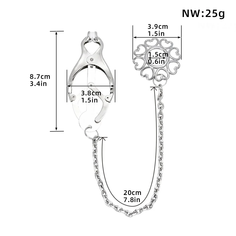 Blazing Heart Winding Ring Fetish Sex Toys for Women Chain Nipple Clamps Breast Bondage Sexy Girl Breast Toy Game