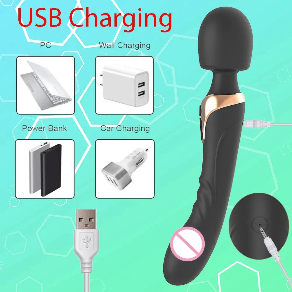 Rechargeable Dual Motor 10 Modes Powerful Big AV Wand Women Masturbation Sex Toys Vibrator