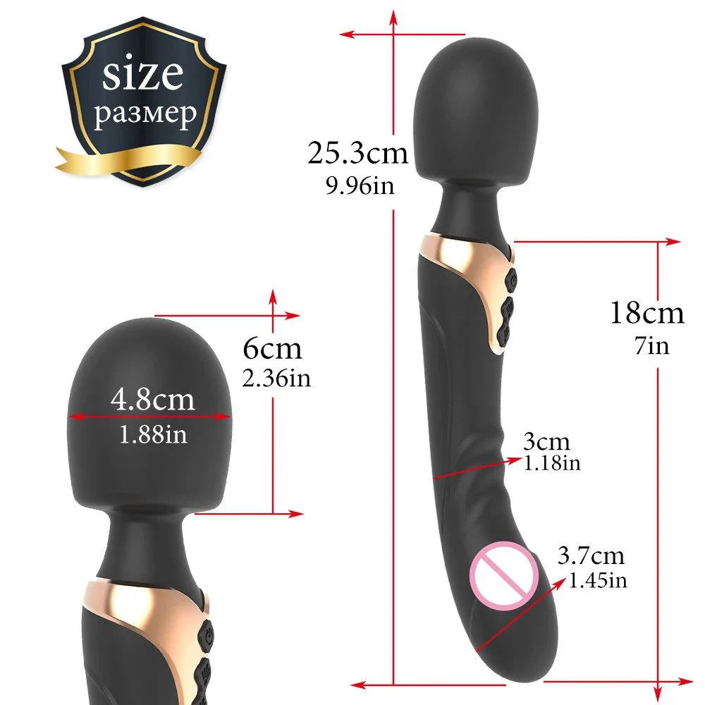 Rechargeable Dual Motor 10 Modes Powerful Big AV Wand Women Masturbation Sex Toys Vibrator