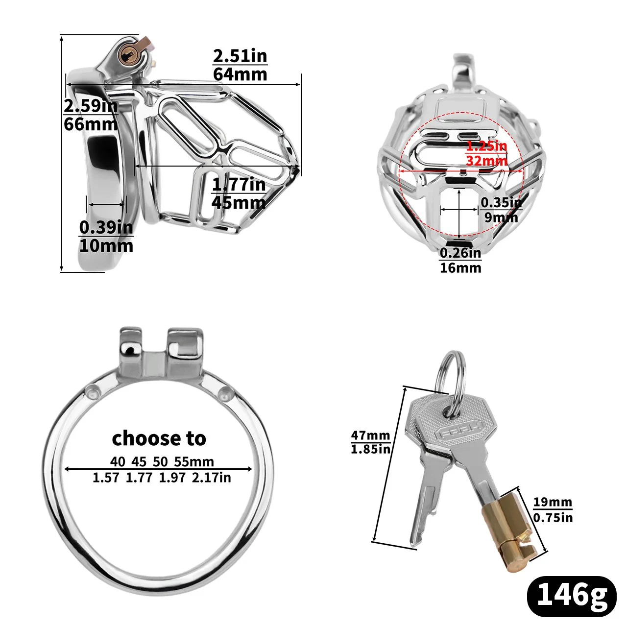SML Sizes Chastity Cock Cage Built-in Lock Role Playing Sex Toy for Men Gay Penis Abstinence Chastity Belt