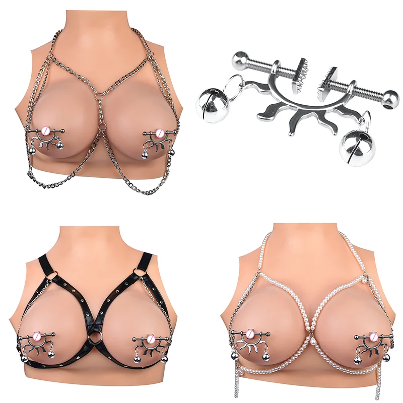 Adjustable Metal Nipple Clamps Adjustable Nipple Clips for Women Non Piercing Nipple Rings Toy