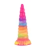 Artificial Spiral Anal Toys With Liquid Silicone Glow in the Dark Dildo for Lesbian Masturbators